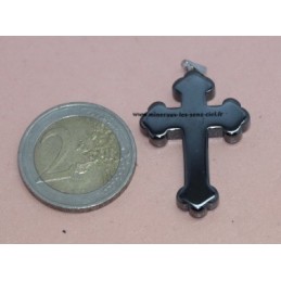 Pendentif Croix Hématite