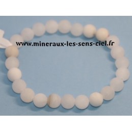 Bracelet Boules 8mm Baryte Blanche