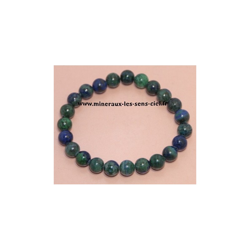 Bracelet Boules 8mm Azurite Malachite