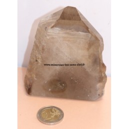 Pointe Quartz Fumé brute poli 470gr