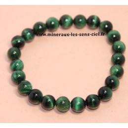 Bracelet Boules 8mm Oeil de Tigre  Vert