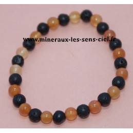 Bracelet  Boules 6mm Lave - Cornaline