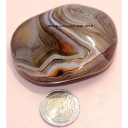 Agate Bariolée galet pierre roulée 140gr