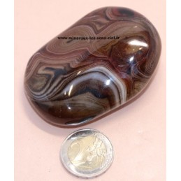 Agate Bariolée galet pierre roulée 140gr