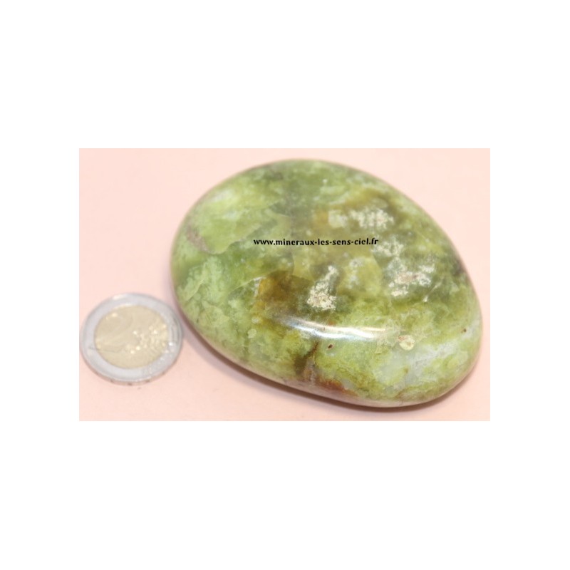 Opale vert galet pierre roulée 186g