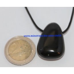 Pendentif Goutte en Basalte