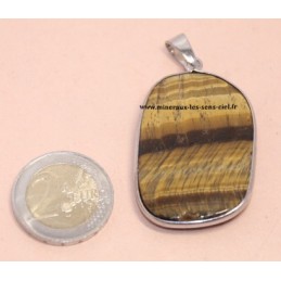 Pendentif Plat Oeil de Tigre