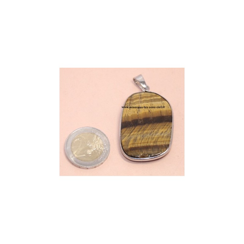 Pendentif Plat Oeil de Tigre