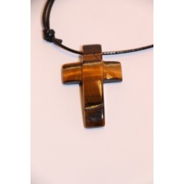 Pendentif  Croix Oeil de Tigre