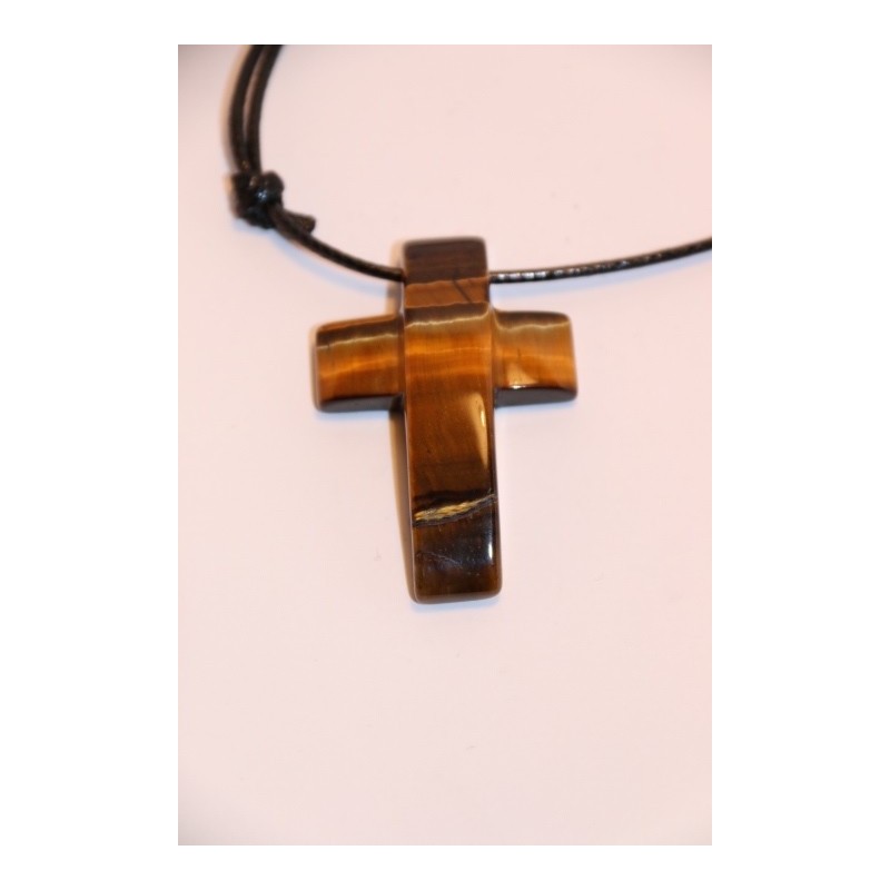 Pendentif  Croix Oeil de Tigre