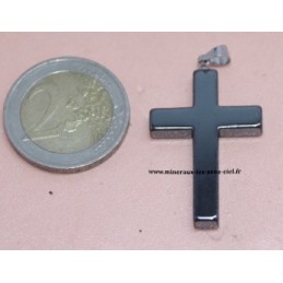 Pendentif Croix Hématite