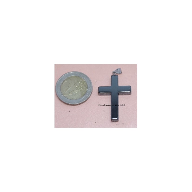 Pendentif Croix Hématite