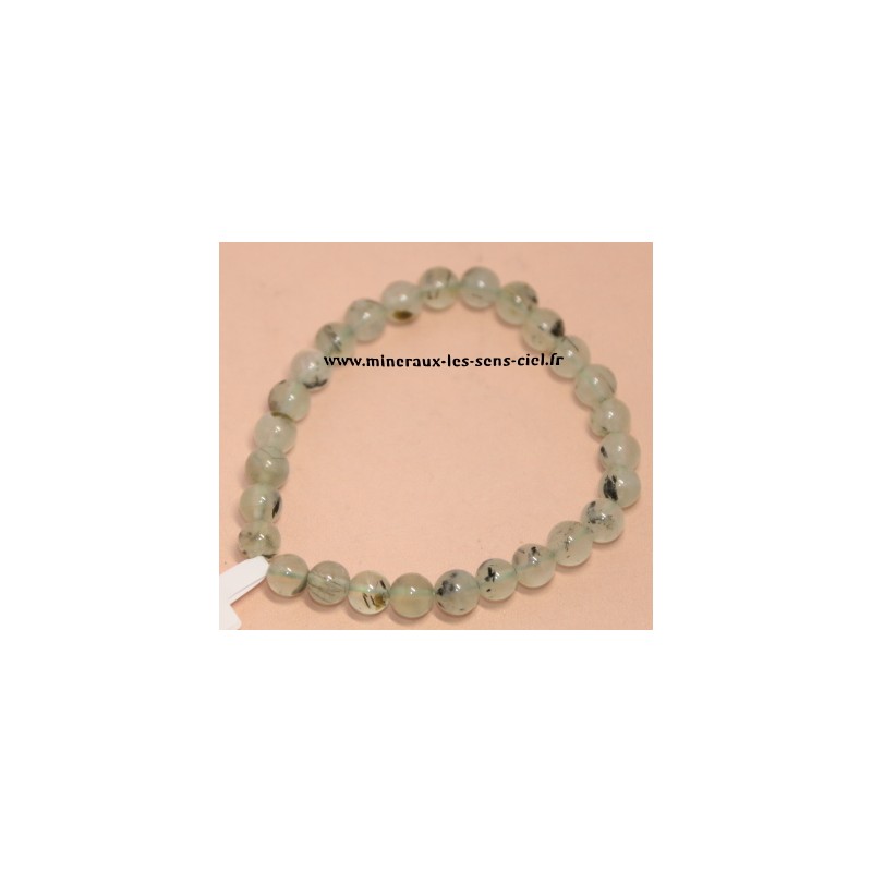 Bracelet boules 6mm pierre Prehnite