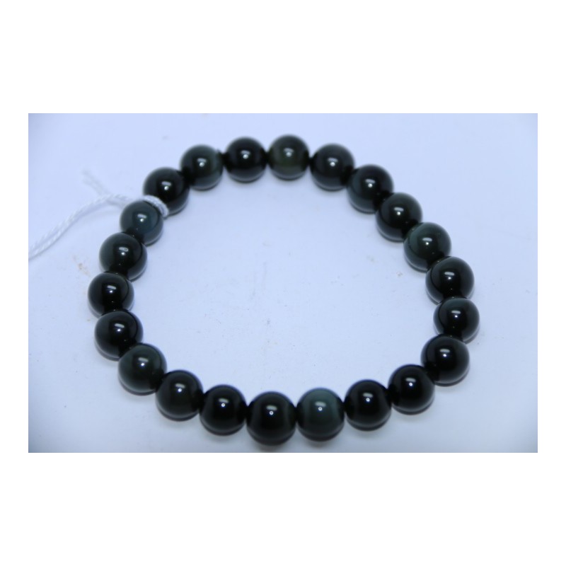 Bracelet Boules 8mm Obsidienne Oeil Céleste