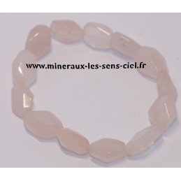bracelet facetter nuggets- pierre-quartz rose
