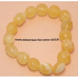 Bracelet nuggets pierre calcite orange