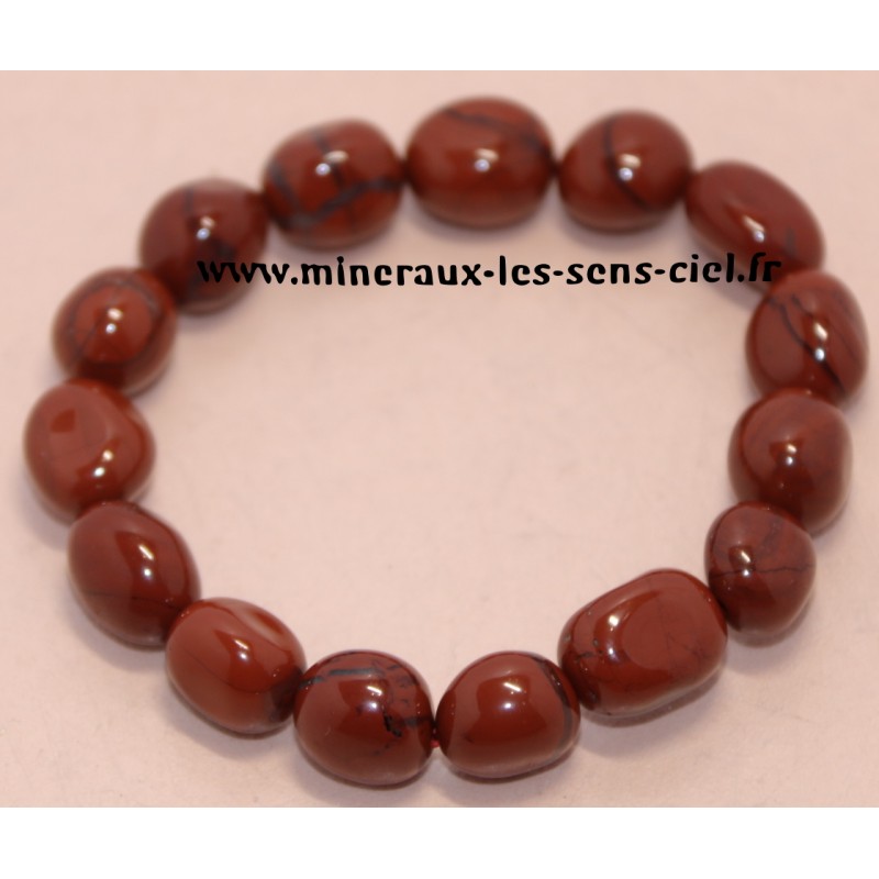 Bracelet Nuggets Jaspe Rouge