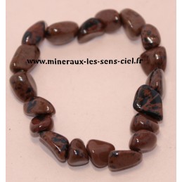 Bracelet nuggets pierre Obsidienne Acajou