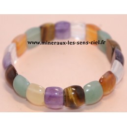 Bracelet plaquettes multi-pierres