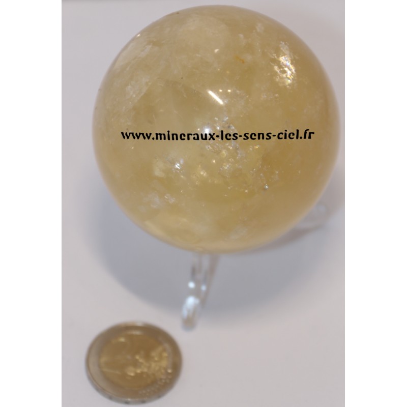 Sphère pierre calcite Miel diamètre 65mm