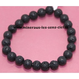 Bracelet Boules 8mm pierre de lave