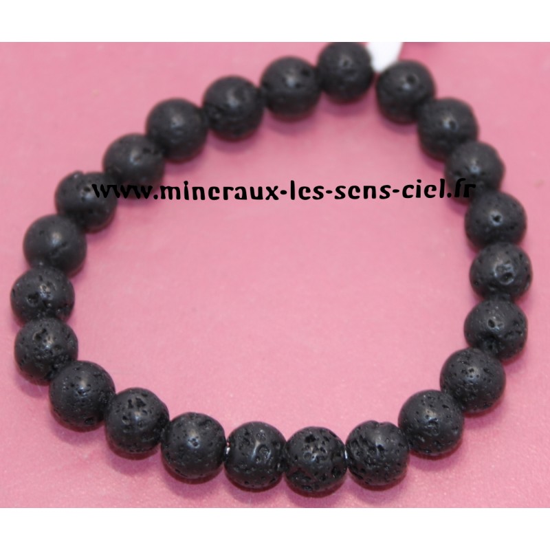 Bracelet Boules 8mm pierre de lave