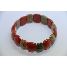 Bracelet Unakite et Jaspe Rouge