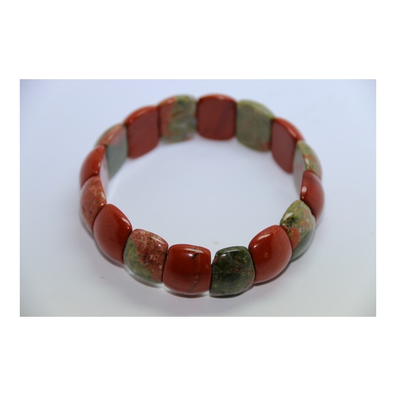 Bracelet Unakite et Jaspe Rouge