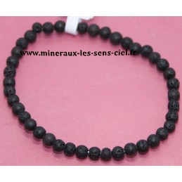 Bracelet Boules 4mm pierre de lave