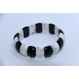 Bracelet Howlite Blanche et Onyx