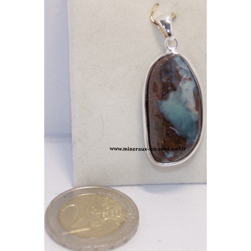 pendentif pierre Opale Boulder sur argent