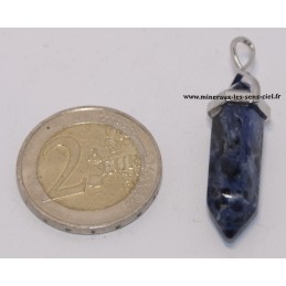 Pendentif pointe bitermnié pierre Sodalite