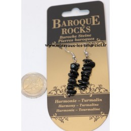 Boucle d'Oreille pendant pierre baroque Tourmaline