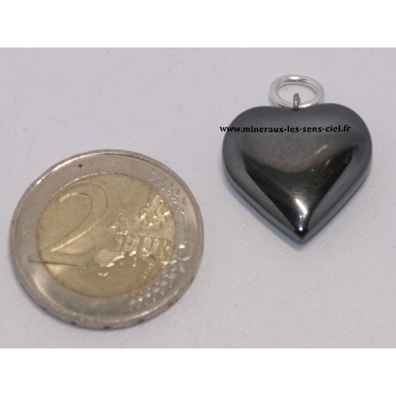 Pendentif coeur pierre Hématite