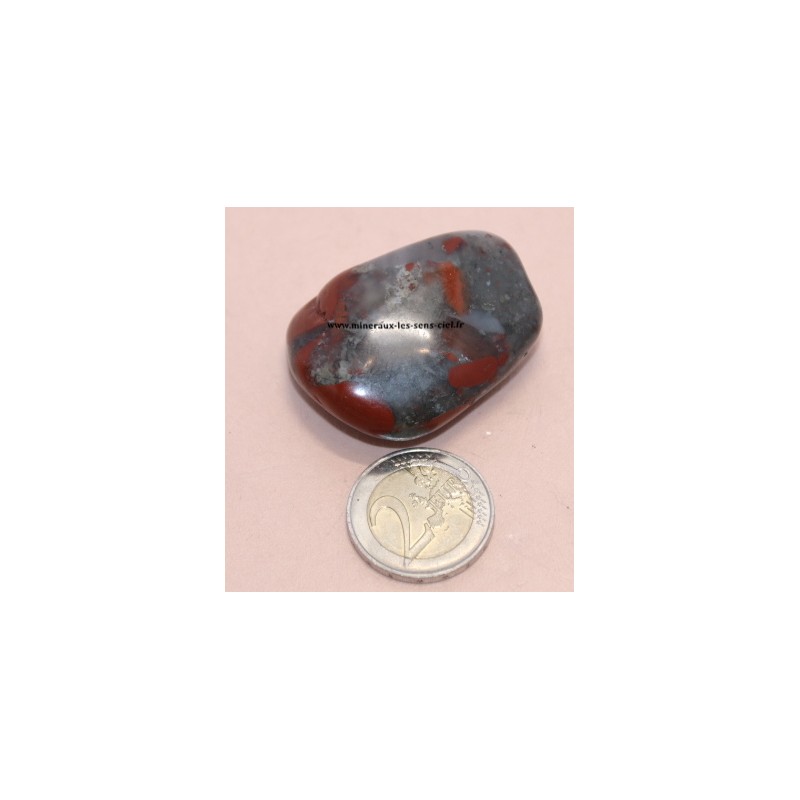 Galet pierre Héliotrope ou jaspe sanguin