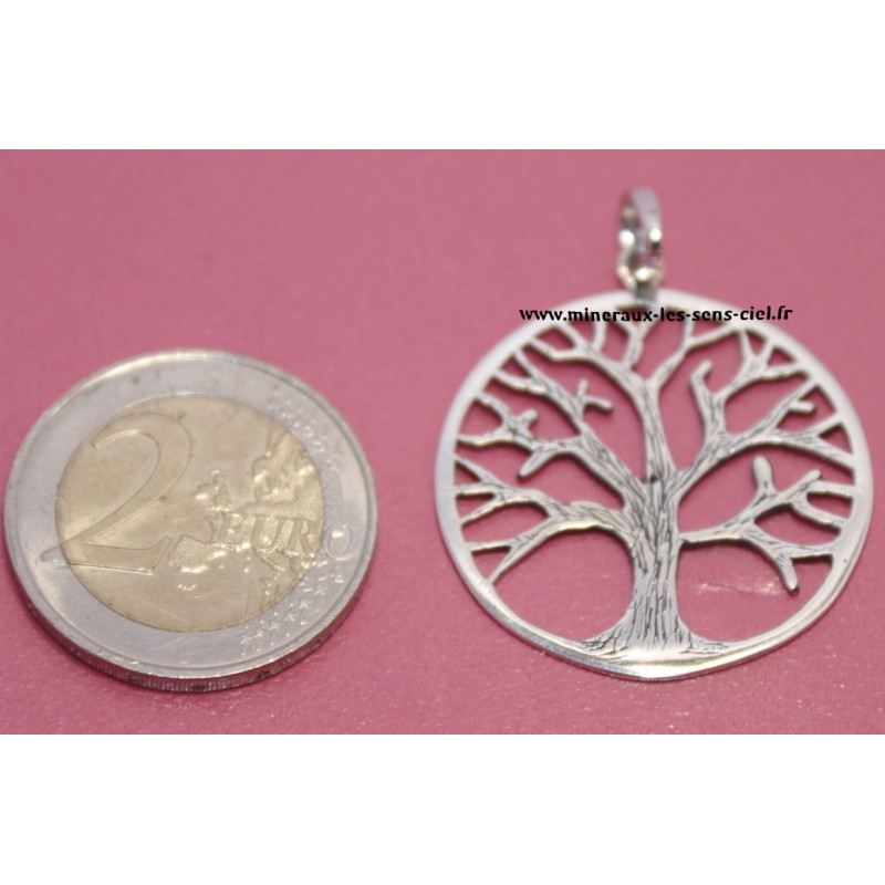 Pendentif argent Arbre de Vie diamètre 30mm