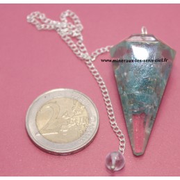 Pendule en Cône Orgonite pierre Apatite bleue