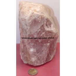 Bloc de pierre Quartz rose brute