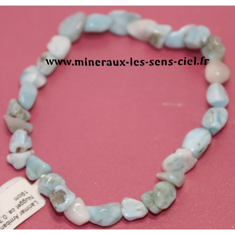 Bracelet nuggets pierre Larimar