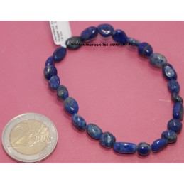 Bracelet nuggets pierre Lapis Lazuli pierre poli