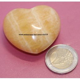 Petit Coeur en pierre Calcite Orange