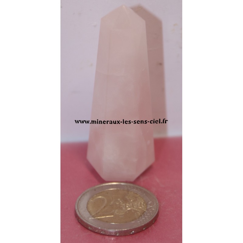 Obélisque en pierre Quartz Rose