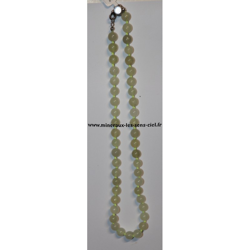 Collier boules 8mm pierre serpentine 45cm