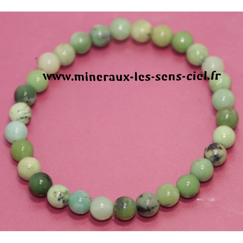 Bracelet boules 6mm pierre Chrysoprase