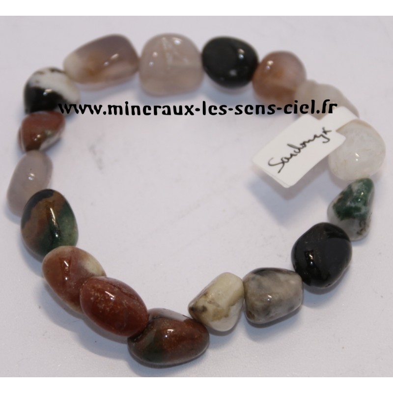 Bracelet nuggets pierre Sardonyx