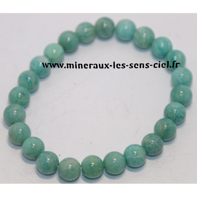 Bracelet boules 8mm pierre Amazonite qualité extra