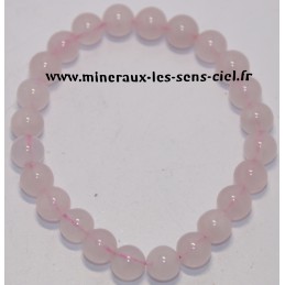 Bracelet boules 8mm pierre quartz rose