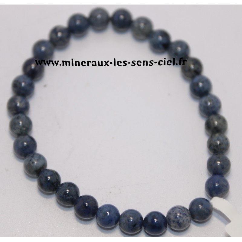 Bracelet boules 6mm pierre dumortierite