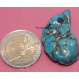 Pendentif Turquoise Véritable d'Arizona brute poli