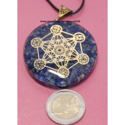 Pendentif orgonite pierre Lapis Lazuli avec Archange Métatron